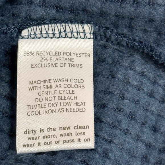 Toad&Co Hoodie Dress Womens M Blue Recycled Polyester Bitterroot Long Sleeves - Picture 5 of 9